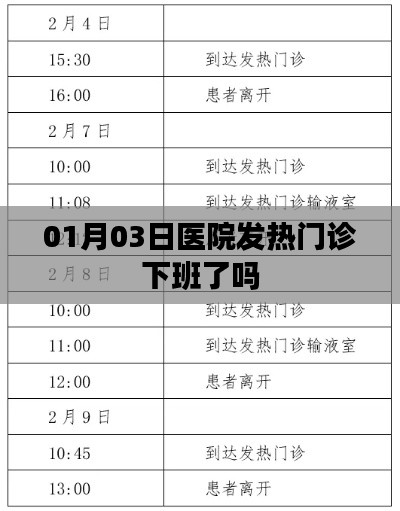01月03日醫(yī)院發(fā)熱門(mén)診的工作狀態(tài)，是否下班？